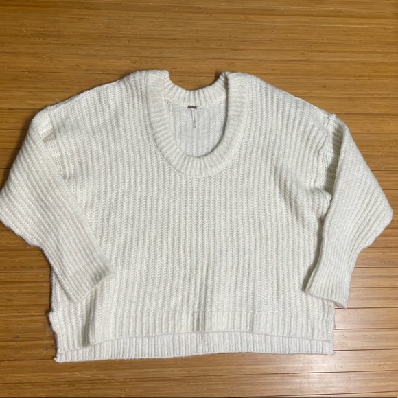 Free people boho womens crop sweaters size Small NWT IVORY - Picture 1 of 5